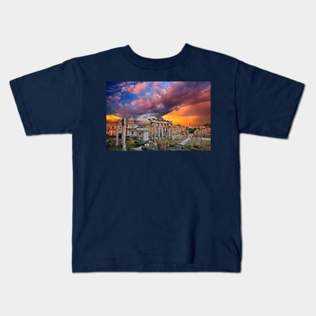 The Ancient Roman Forum Kids T-Shirt by Cretense72